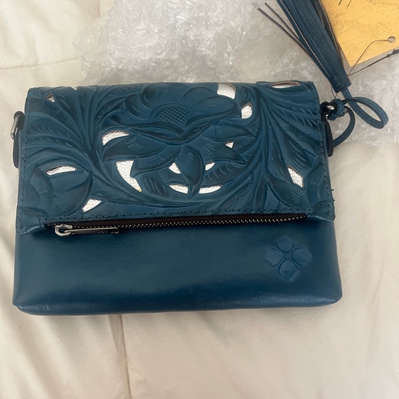 Patricia Nash Corfu Crossbody Bag - Vintage Metallic Distressed Leather With Tassels & Adjustable Strap - View #2